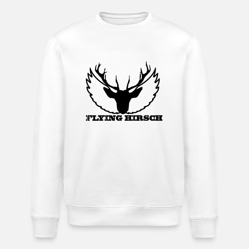 THE FLYING HIRSCH - Stanley/Stella Unisex Bio-Sweatshirt ROLLER - Weiß