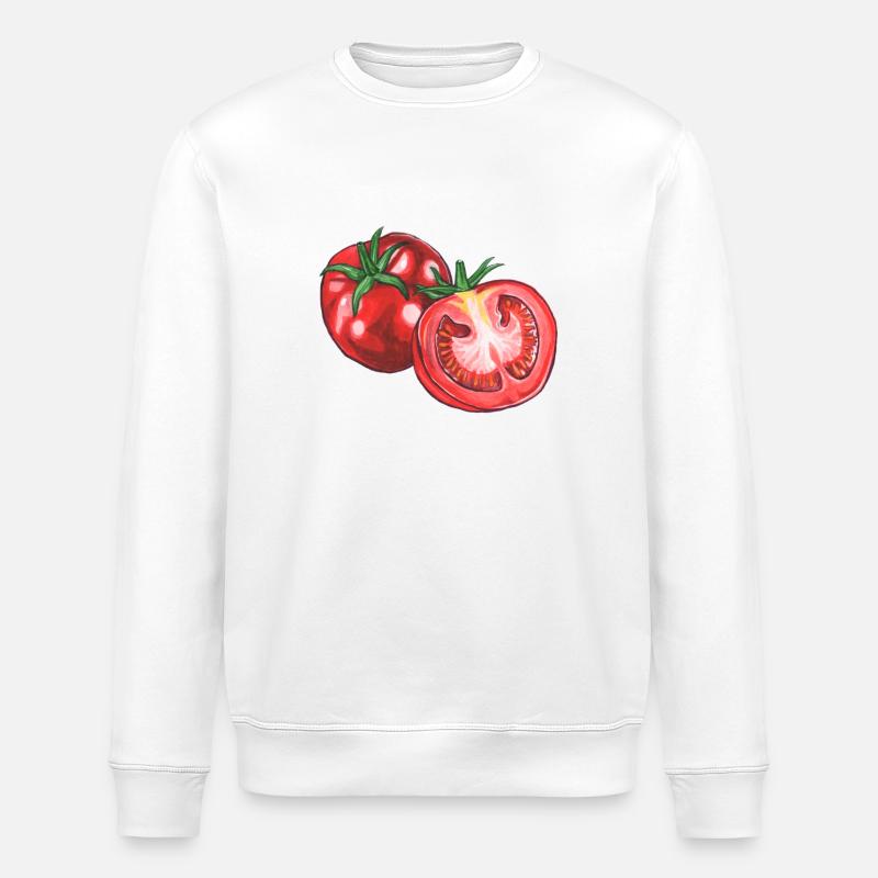 tomate - Sweat bio ROLLER Stanley/Stella Unisexe - blanc