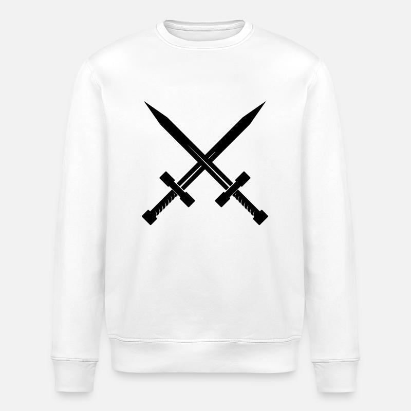 Crossed Swords - Stanley/Stella ROLLER Unisex Organic Sweatshirt - white