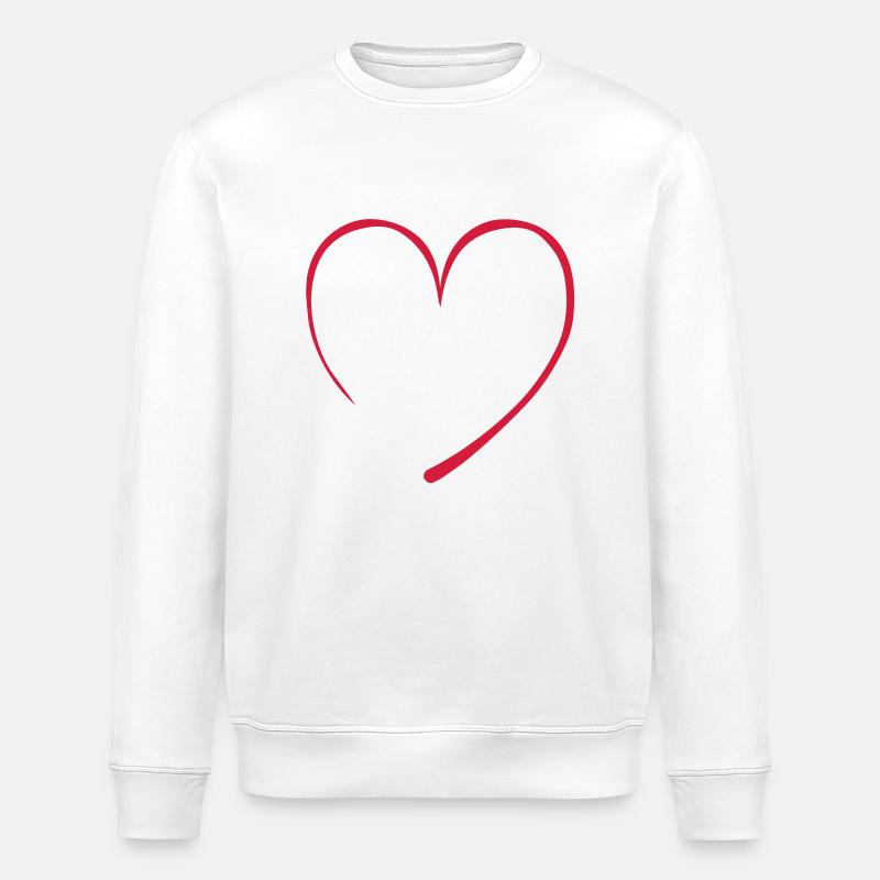 contour_coeur - Stanley/Stella Unisex Bio-Sweatshirt ROLLER - Weiß