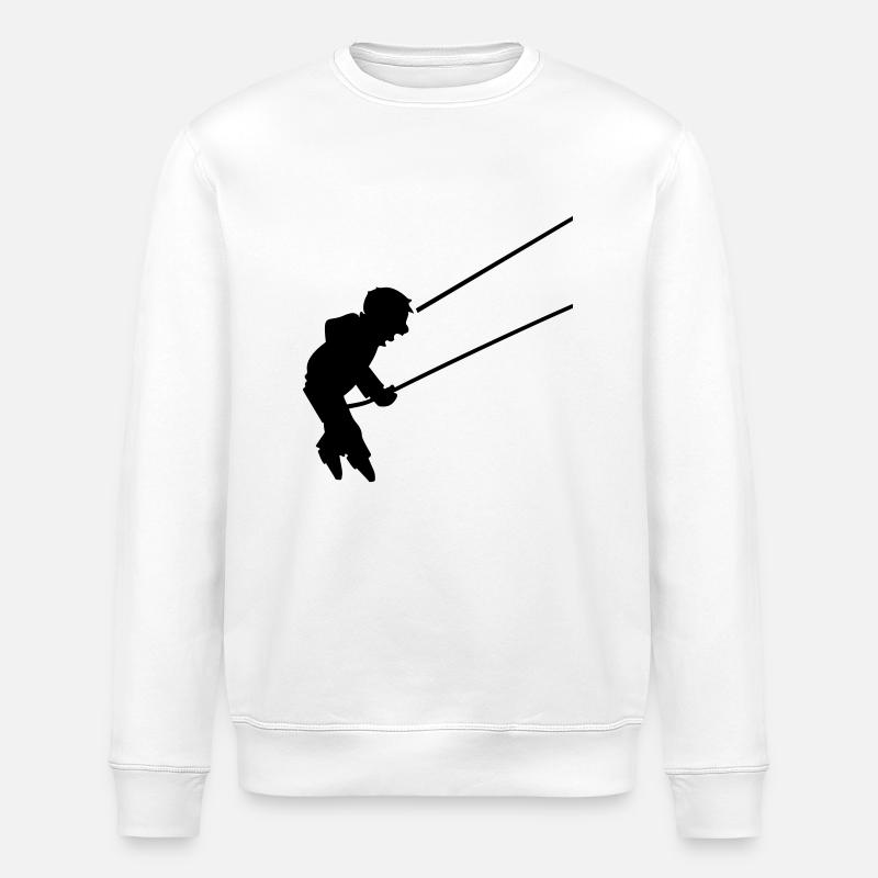 Schaukeln / swinging boy (1c) - Stanley/Stella ROLLER Unisex Organic Sweatshirt - white