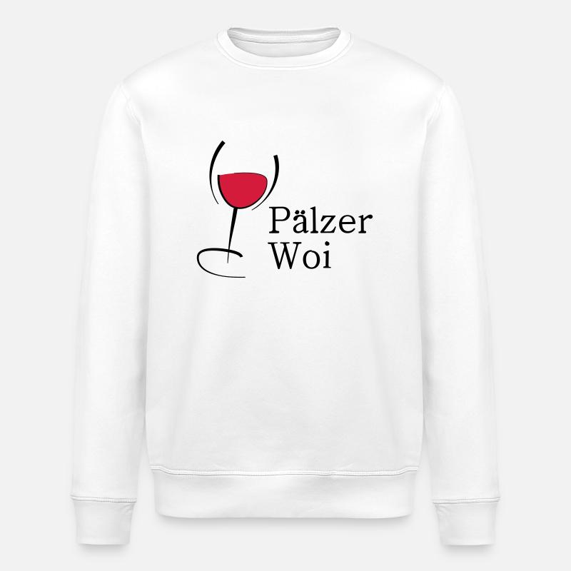 Pälzer Woi Weinglas - Stanley/Stella Unisex Bio-Sweatshirt ROLLER - Weiß