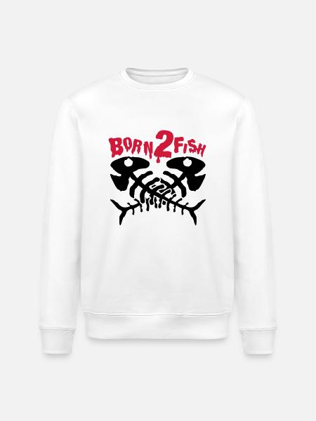 fish_born_to_fish_dx2 - Sweat bio ROLLER Stanley/Stella Unisexe - blanc