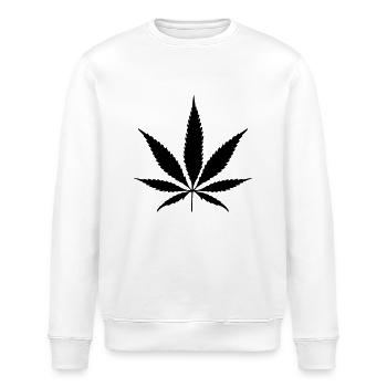 feuille de cannabis rasta - Sweat bio ROLLER Stanley/Stella Unisexe - blanc - Devant - Nik (191cm)