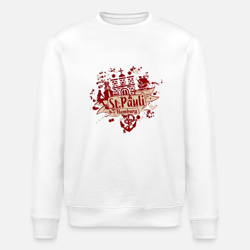 stpauli vector - Stanley/Stella ROLLER Unisex Organic Sweatshirt - white