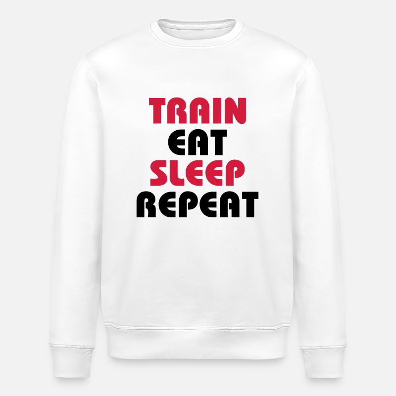 Train Eat Sleep Repeat - Sweat bio ROLLER Stanley/Stella Unisexe - blanc