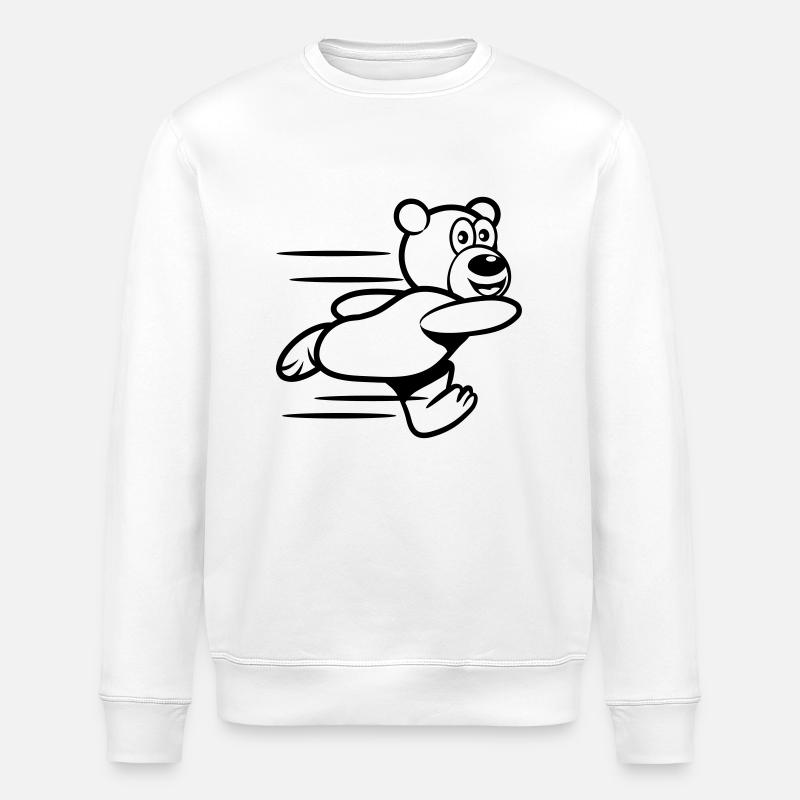 Run Teddy run - Stanley/Stella ROLLER Unisex Organic Sweatshirt - white