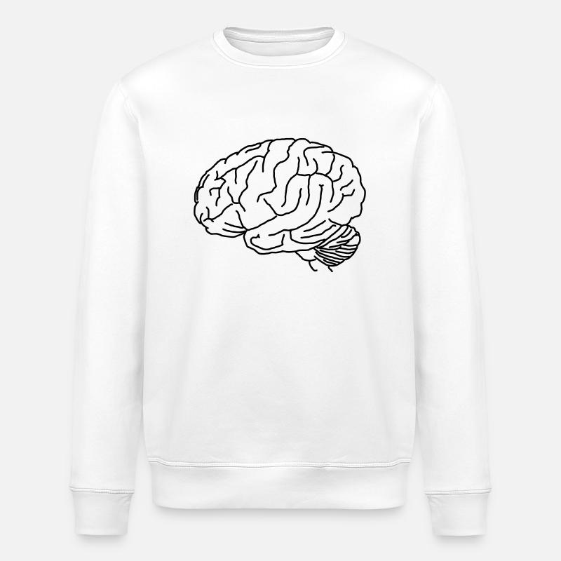 Brain - Stanley/Stella ROLLER Unisex Organic Sweatshirt - white