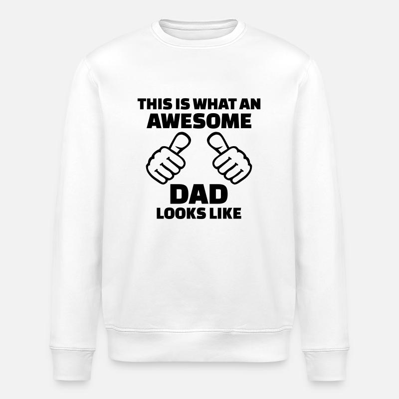 Awesome Dad - Stanley/Stella ROLLER Unisex Organic Sweatshirt - white