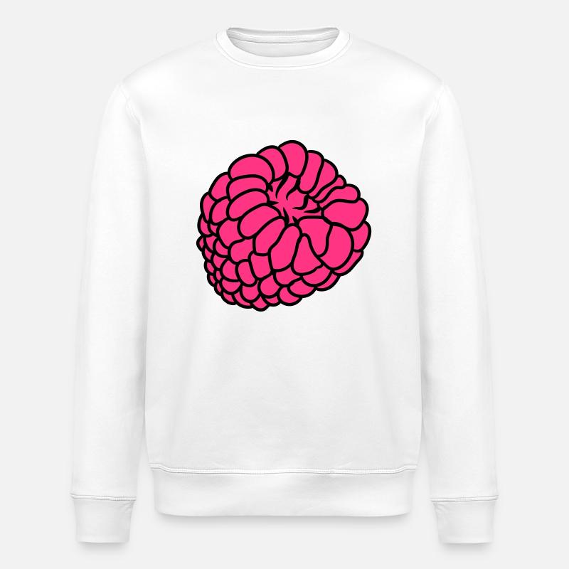 raspberry berries - Stanley/Stella ROLLER Unisex Organic Sweatshirt - white