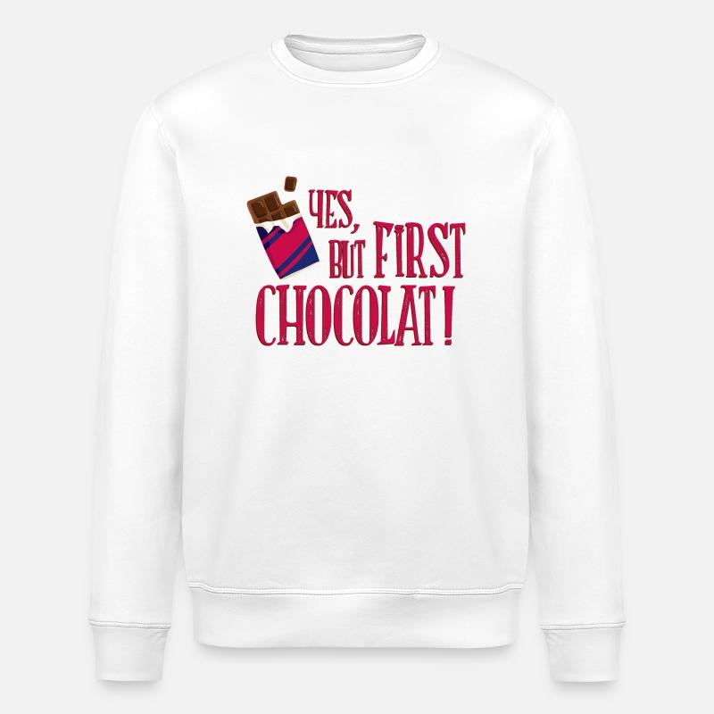 yes_but_first_chocolat_06201603 - Stanley/Stella Unisex Bio-Sweatshirt ROLLER - Weiß
