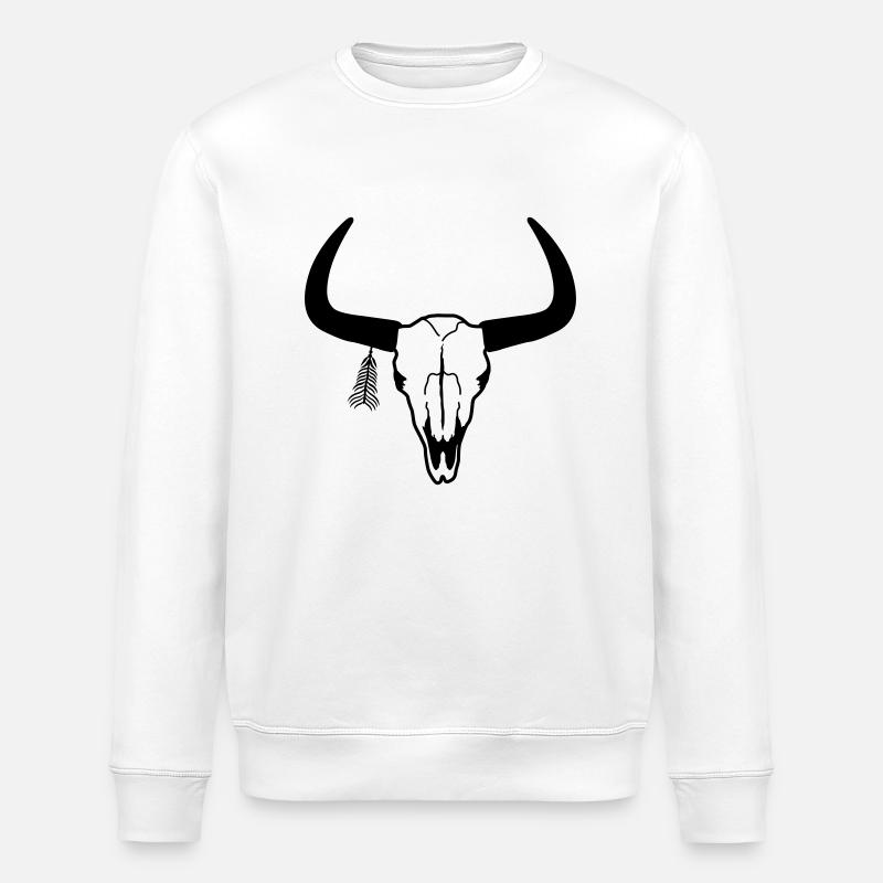 desert skull - Stanley/Stella ROLLER Unisex Organic Sweatshirt - white