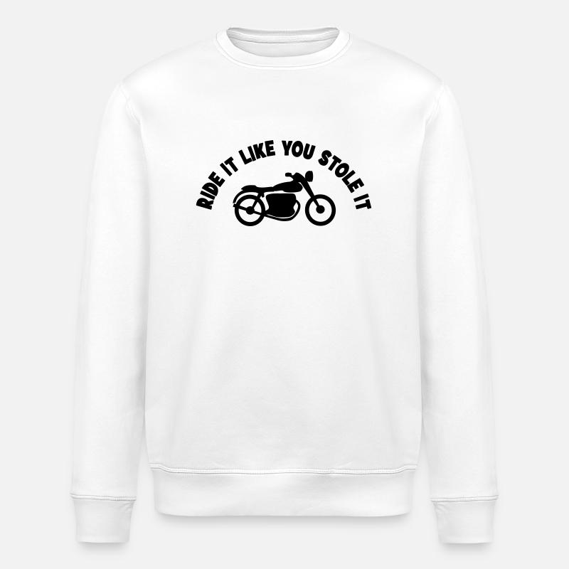 motorcycle - Stanley/Stella ROLLER Unisex Organic Sweatshirt - white
