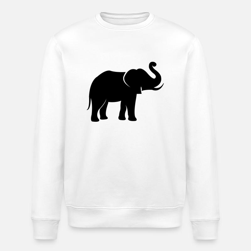 elefant_002 - Stanley/Stella ROLLER Unisex Organic Sweatshirt - white