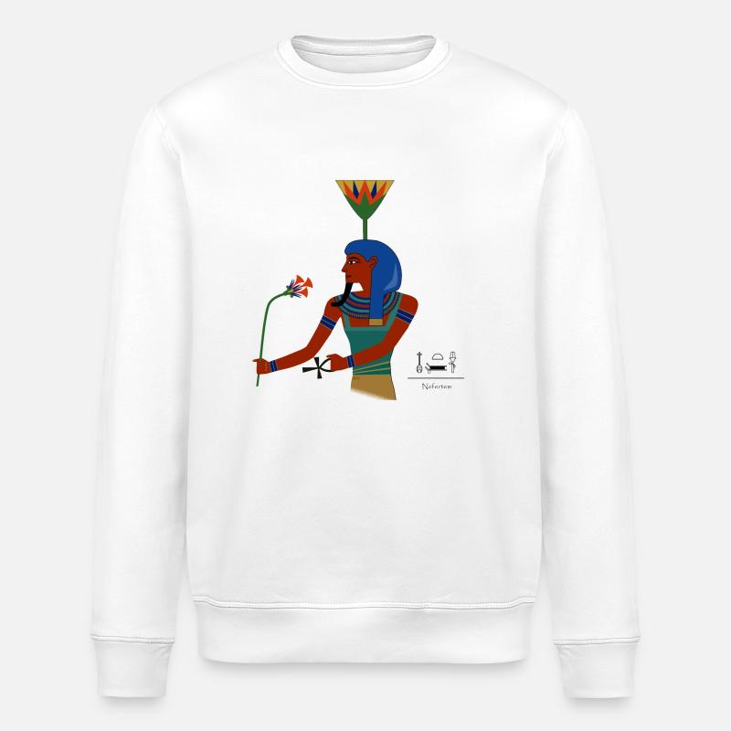 Nefertem I ancient Egyptian deity - Stanley/Stella ROLLER Unisex Organic Sweatshirt - white