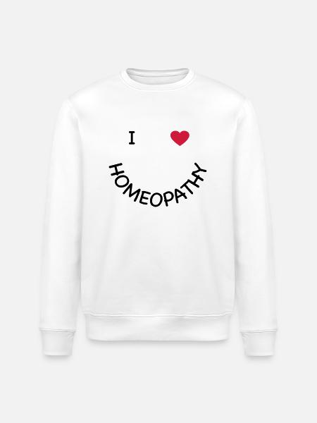 I love homeopathy - Stanley/Stella ROLLER Unisex Organic Sweatshirt - white