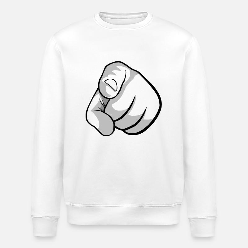 Zeigefinger - Stanley/Stella Unisex Bio-Sweatshirt ROLLER - Weiß