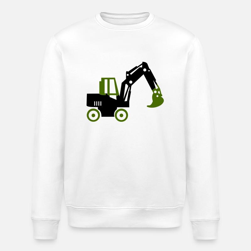 excavator - Stanley/Stella ROLLER Unisex Organic Sweatshirt - white