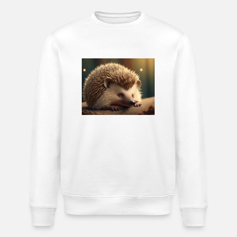 Cute animals doing hibernation – hedgehog - Stanley/Stella ROLLER Unisex Organic Sweatshirt - white