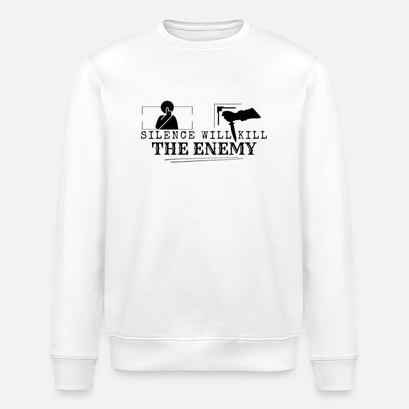 Silence will kill the enemy - Stanley/Stella Unisex Bio-Sweatshirt ROLLER - Weiß
