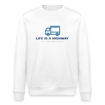Leben ist ein Highway - Stanley/Stella Unisex Bio-Sweatshirt ROLLER - Weiß - Vorne - Nik (191cm)