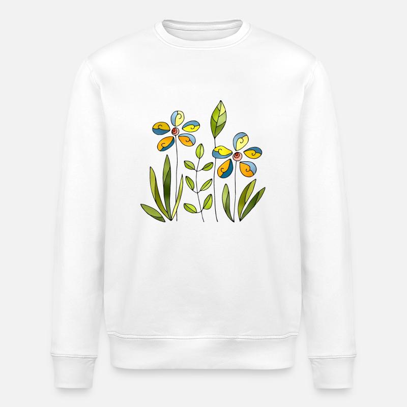 Fleur - Sweat bio ROLLER Stanley/Stella Unisexe - blanc