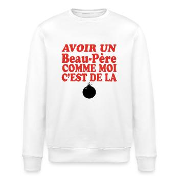 Beau Père DE LA BOMBE - Sweat bio ROLLER Stanley/Stella Unisexe - blanc - Devant - Nik (191cm)