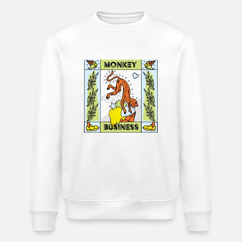 affe 1 - Stanley/Stella Unisex Bio-Sweatshirt ROLLER - Weiß