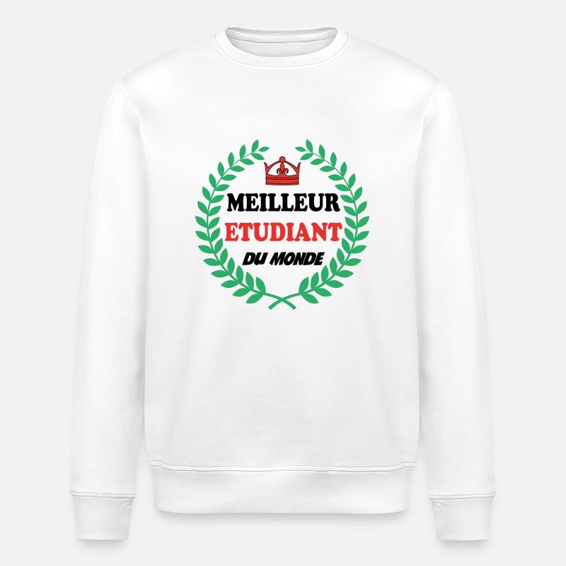 MEILLEUR ETUDIANT DU MONDE - Sweat bio ROLLER Stanley/Stella Unisexe - blanc