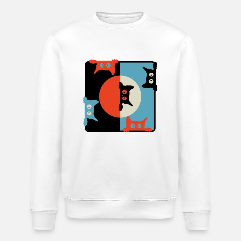 Chats curieux - Sweat bio ROLLER Stanley/Stella Unisexe - blanc
