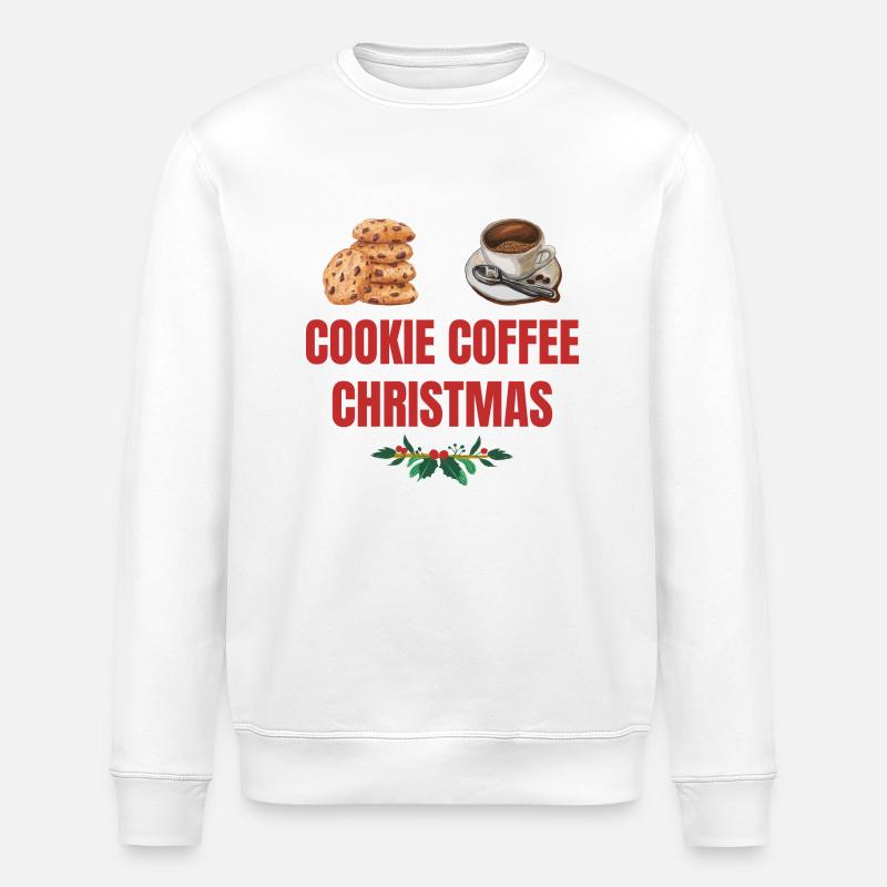 Cookie Café Réveillon de Noël - Sweat bio ROLLER Stanley/Stella Unisexe - blanc