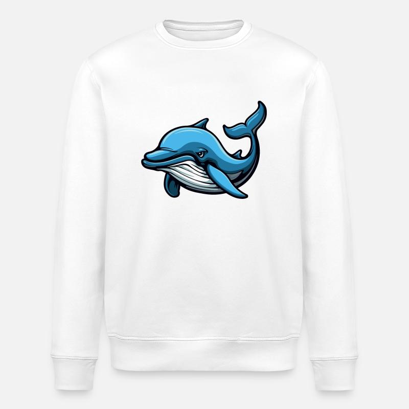 dolphin - Stanley/Stella ROLLER Unisex Organic Sweatshirt - white