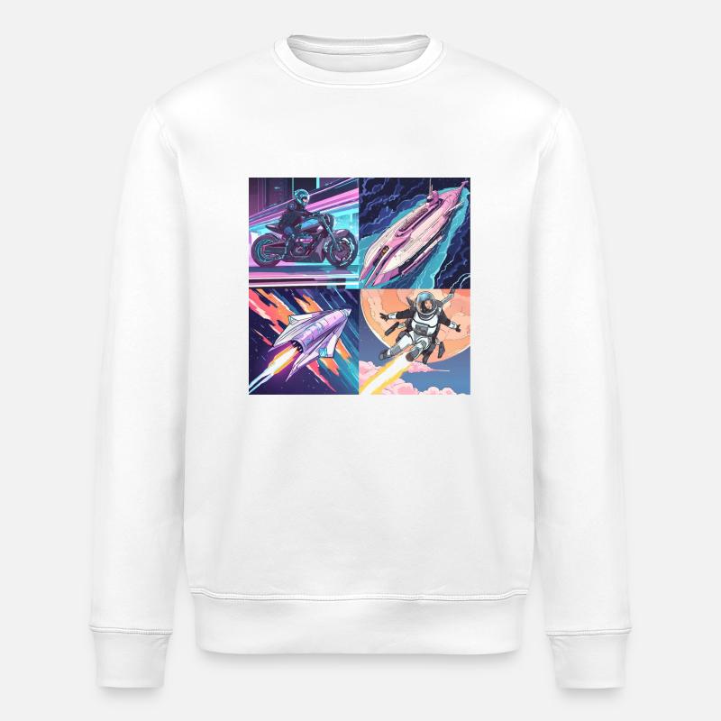 L’avenir dans l’espace - Sweat bio ROLLER Stanley/Stella Unisexe - blanc