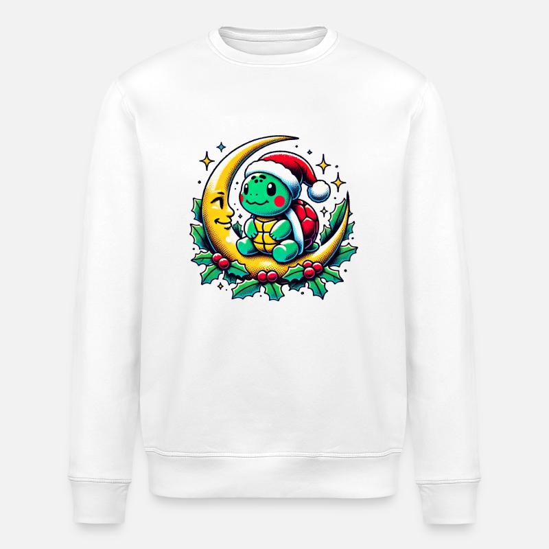 Christmas Turtle - Stanley/Stella ROLLER Unisex Organic Sweatshirt - white