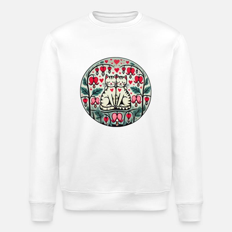 Liebe Katzen - Stanley/Stella Unisex Bio-Sweatshirt ROLLER - Weiß