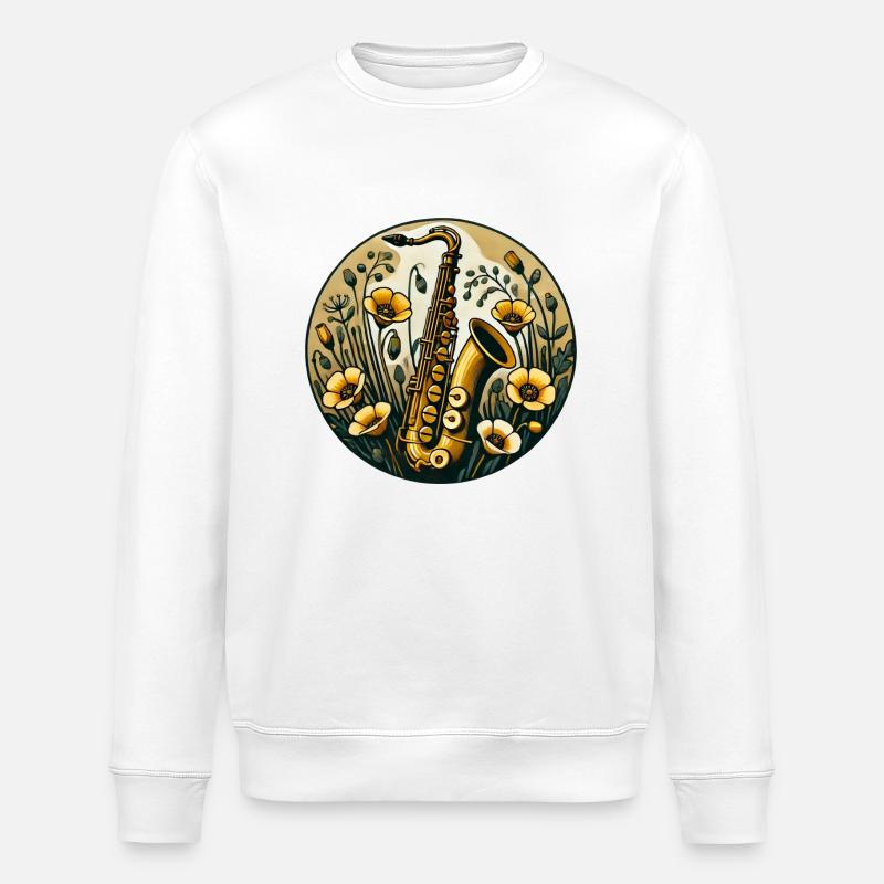 Saxophone - Sweat bio ROLLER Stanley/Stella Unisexe - blanc