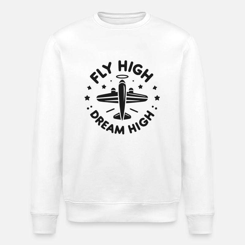 Fly High Dream High - Stanley/Stella ROLLER Unisex Organic Sweatshirt - white