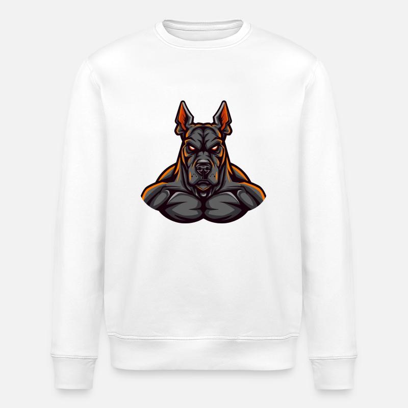 Chien Doberman - Sweat bio ROLLER Stanley/Stella Unisexe - blanc