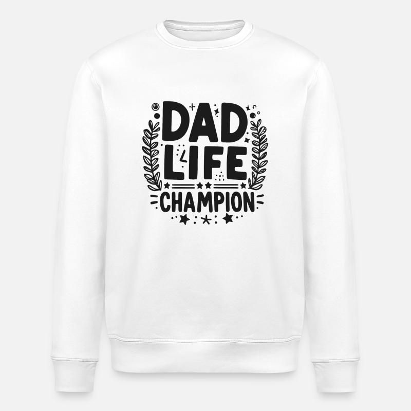 Papa Lebens-Champion - Stanley/Stella Unisex Bio-Sweatshirt ROLLER - Weiß