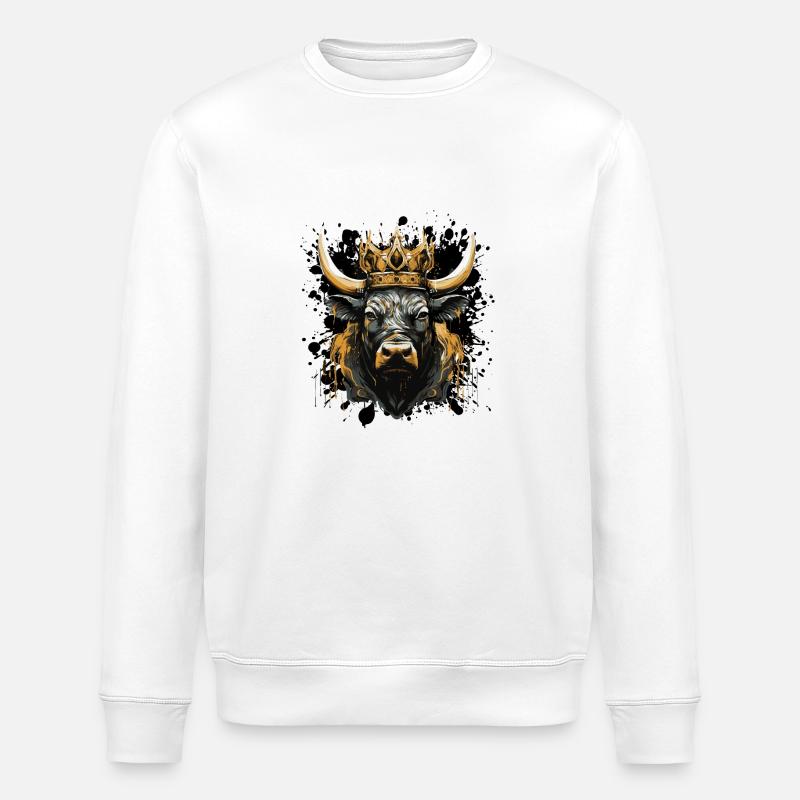 kuh rind krone - Stanley/Stella Unisex Bio-Sweatshirt ROLLER - Weiß