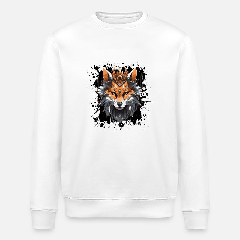Couronne de renard - Sweat bio ROLLER Stanley/Stella Unisexe - blanc