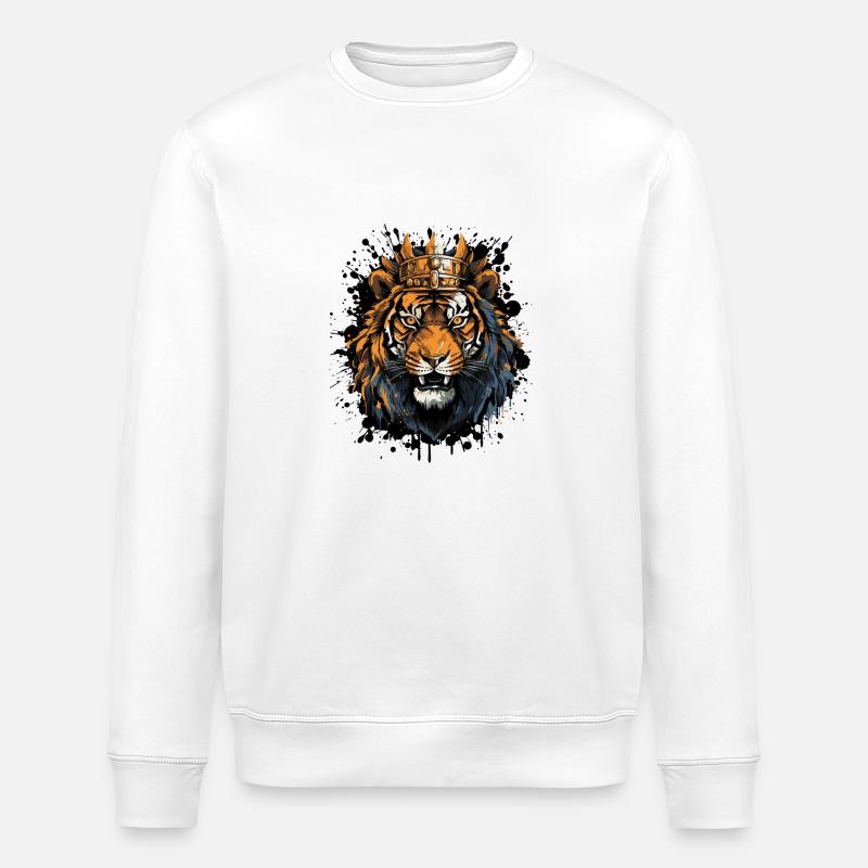tiger könig - Stanley/Stella Unisex Bio-Sweatshirt ROLLER - Weiß