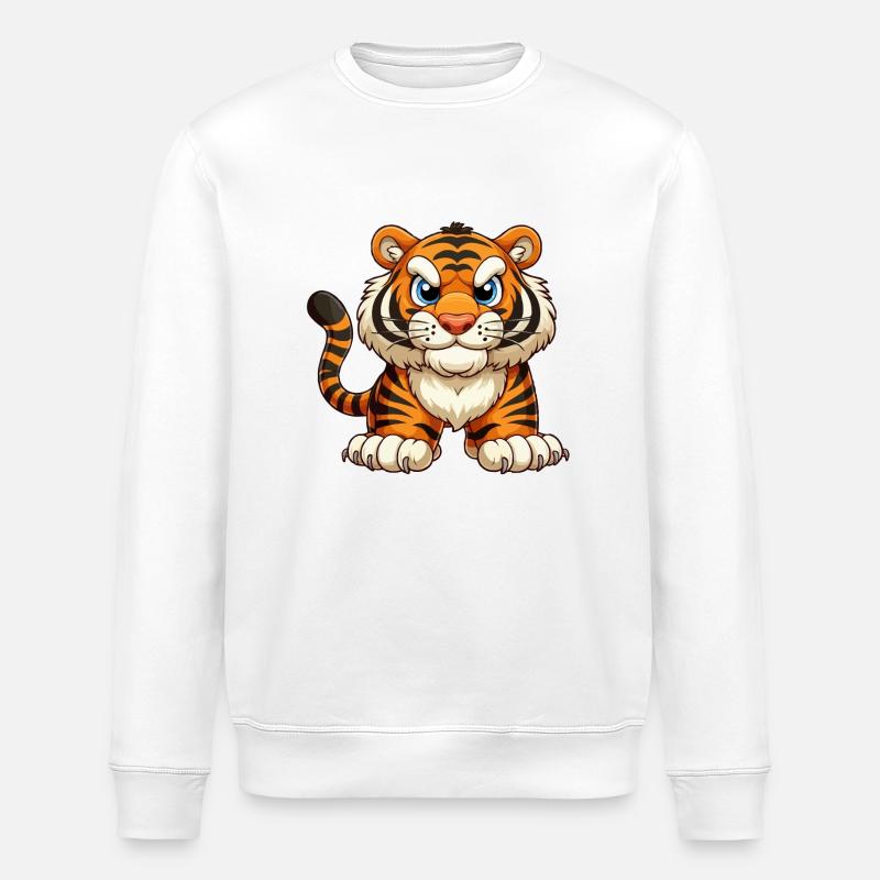 Tigre dur - Sweat bio ROLLER Stanley/Stella Unisexe - blanc