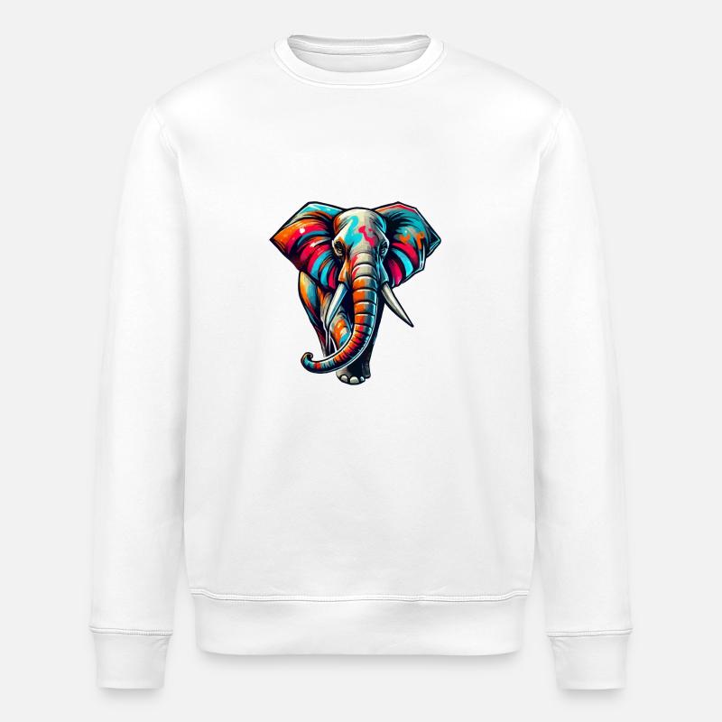 Éléphant - Sweat bio ROLLER Stanley/Stella Unisexe - blanc