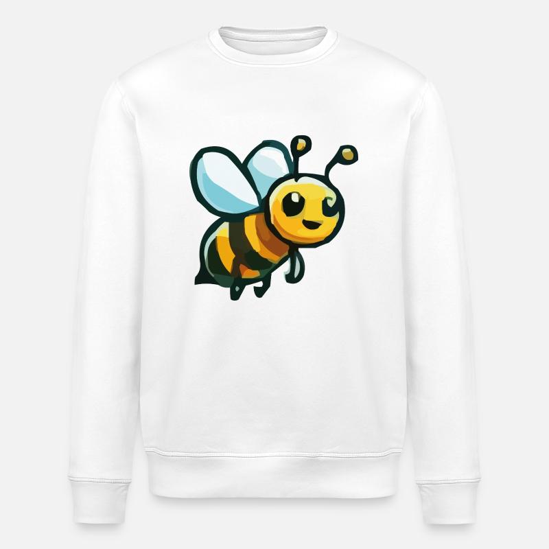 Dessin animé d’abeille - Sweat bio ROLLER Stanley/Stella Unisexe - blanc