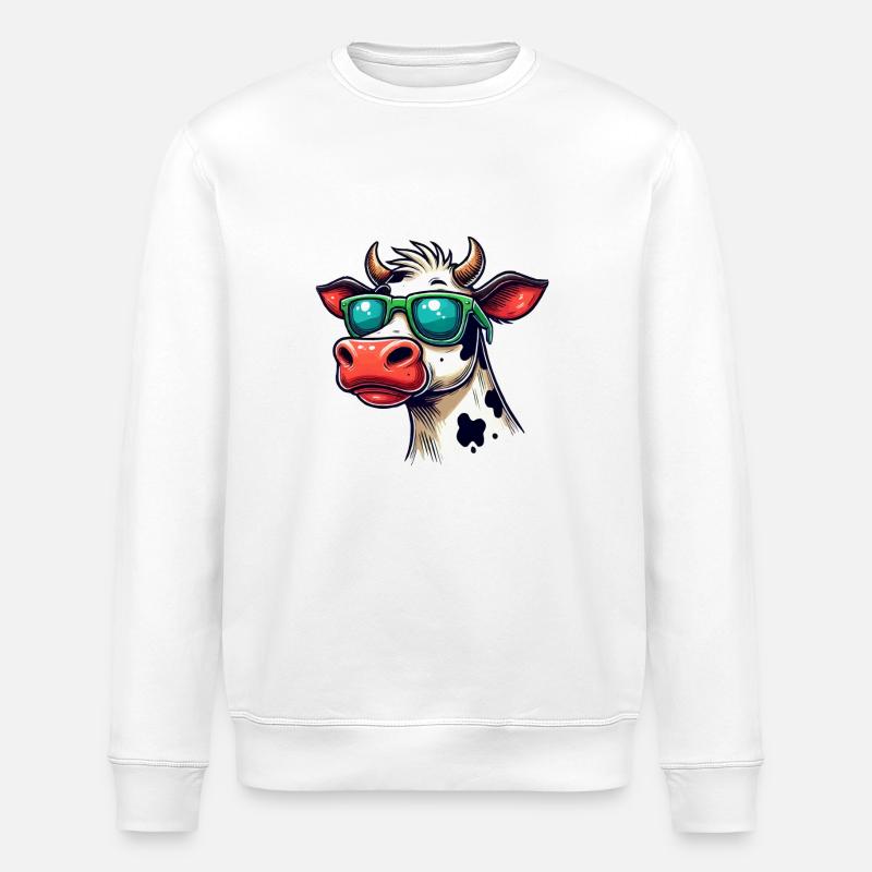 kuh sonnenbrille - Stanley/Stella Unisex Bio-Sweatshirt ROLLER - Weiß