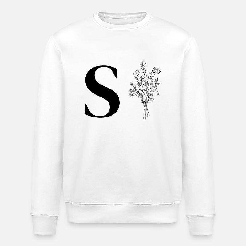 Minimalistische Blumen - Stanley/Stella Unisex Bio-Sweatshirt ROLLER - Weiß