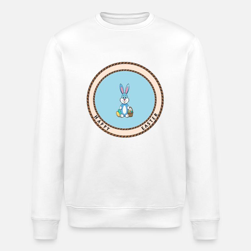 Happy Easter - Stanley/Stella ROLLER Unisex Organic Sweatshirt - white