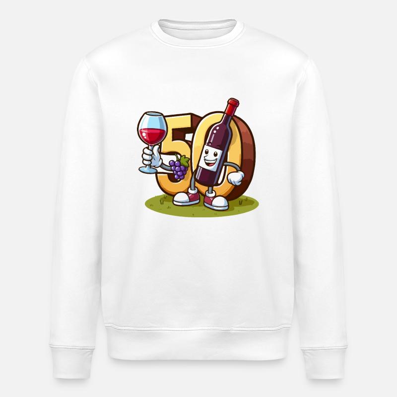 50 ans de vin - Sweat bio ROLLER Stanley/Stella Unisexe - blanc