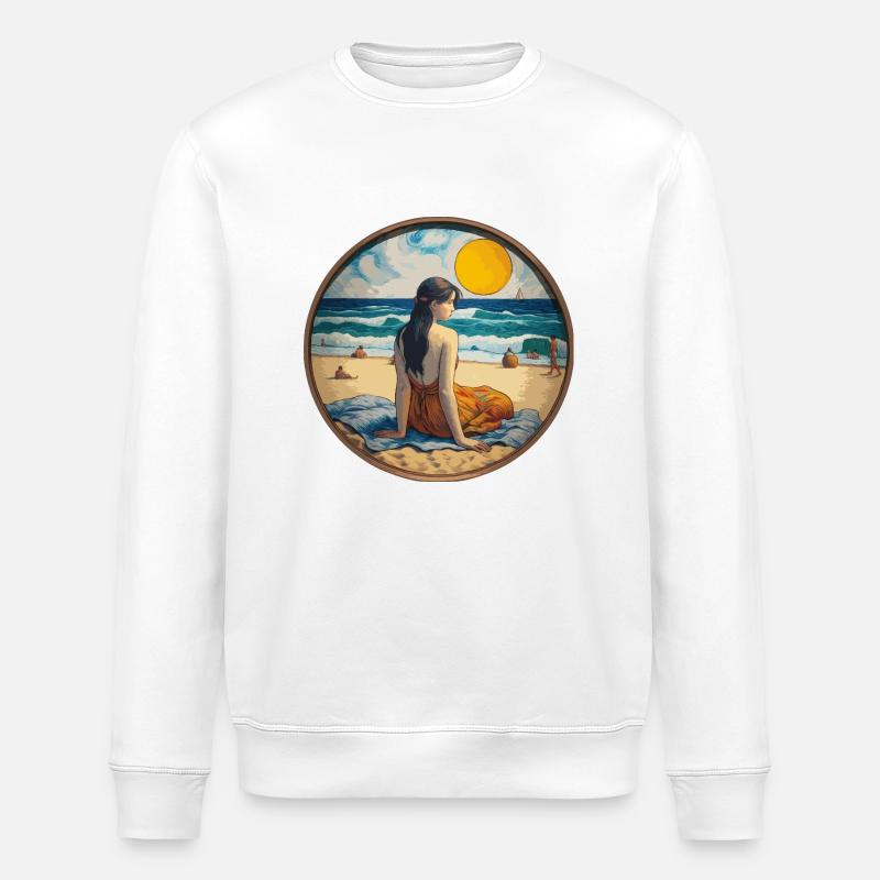 Fille sur la plage - Sweat bio ROLLER Stanley/Stella Unisexe - blanc